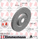Zimmermann 600.3243.52 Disc Brake Rotor - Front
