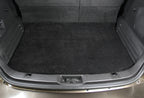 Car trunk with a black carpeted floor