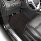Car interior with a focus on the driver's seat and dashboard.