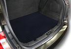 Car trunk with a black cargo mat inside