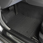 Car trunk with a black textured mat