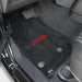 Car floor mat with Jeep logo on a vehicle interior