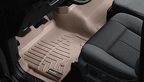 Tan WeatherTech liners installed