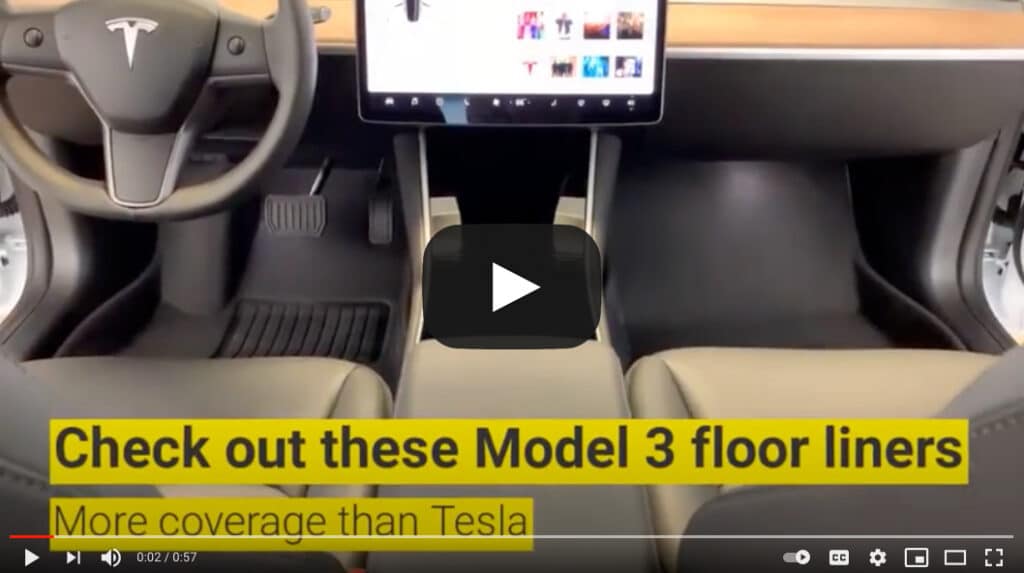 video thumbnail of Tesla Model 3 video with maxpider floor liners installed