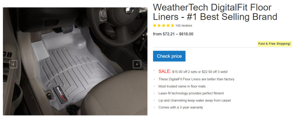 WeatherTech DigitalFit Floor Liners