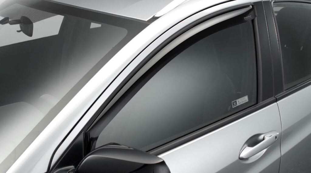 low profile window deflectors for the side window of a car for maximum fresh air enjoyment