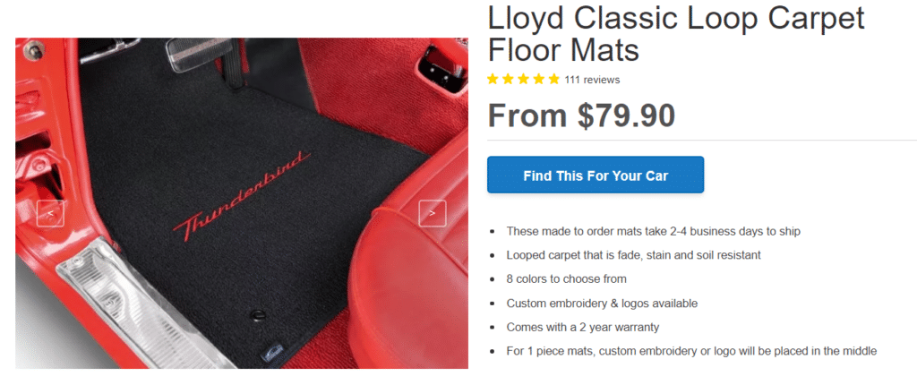 Lloyd Classic Loop car mats