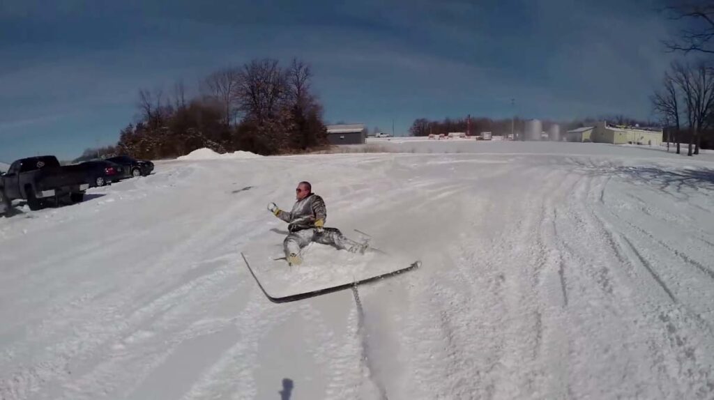 Sledding on a tonneau cover