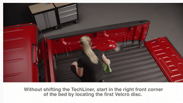 Woman locating Velcro discs
